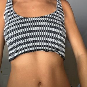 Urban Outfitters Gingham Cropped fitted tank